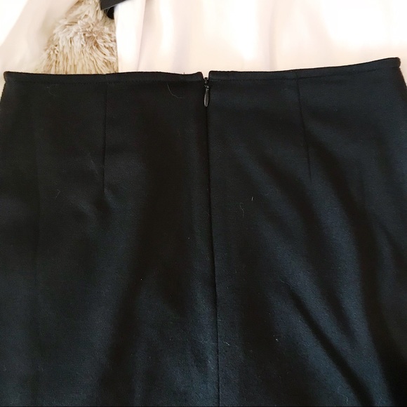Black Mini Pencil Skirt w/ Mesh Strip - Picture 5 of 6